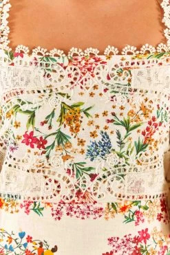 FARM RIO Delicate Forest Scarves Mini Dress