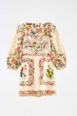 FARM RIO Delicate Forest Scarves Mini Dress
