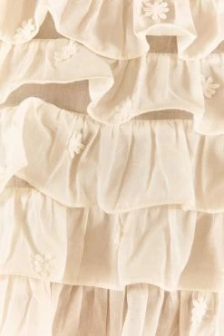 FARM RIO New In Off-White 3D Flower Layered Blouse