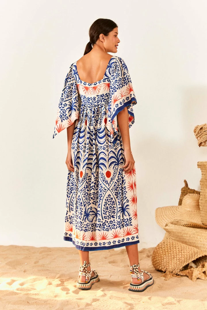 FARM RIO Afternoon Breeze Midi Dress New In