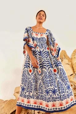 FARM RIO Afternoon Breeze Midi Dress New In