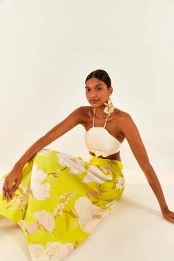 FARM RIO New In Yellow Neon Garden Maxi Skirt