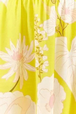 FARM RIO New In Yellow Neon Garden Maxi Skirt