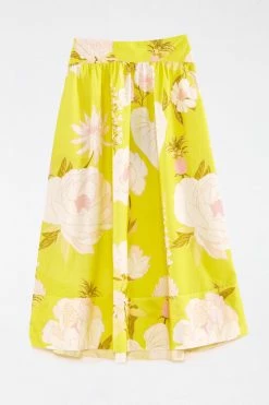 FARM RIO New In Yellow Neon Garden Maxi Skirt