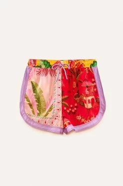 FARM RIO Mixed Scarves Drawstring Shorts