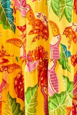 FARM RIO Yellow Beaks & Bananas Maxi Skirt New In