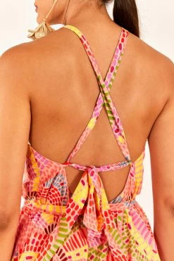 FARM RIO New In Mixed Pink Prints Maxi Dress