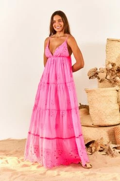 FARM RIO Neon Pink Maxi Dress New In