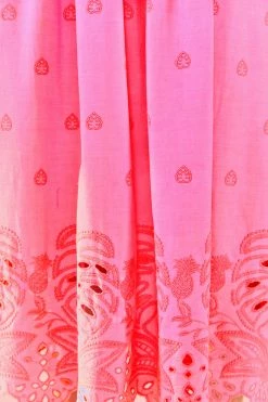 FARM RIO Neon Pink Richelieu Maxi Skirt New In