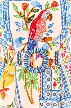 FARM RIO New In Tropical Tiles Sleeveless Romper