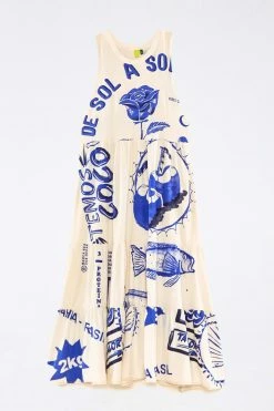 FARM RIO New In White Rainha Das Aguas T Shirt Dress