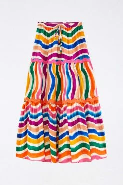 FARM RIO Most Loved DANCING STRIPES MAXI SKIRT