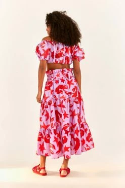 FARM RIO Lobster Sky Crop Top New In