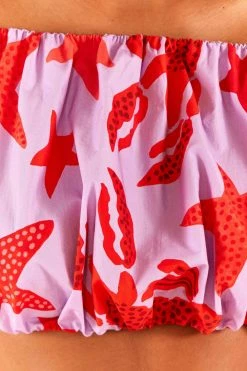 FARM RIO Lobster Sky Crop Top New In