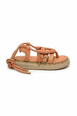 FARM RIO SAND ROPE TIE FLATFORM SANDAL New In