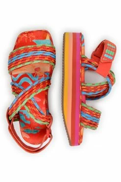 FARM RIO New In TROPICAL PLATFORM SANDAL
