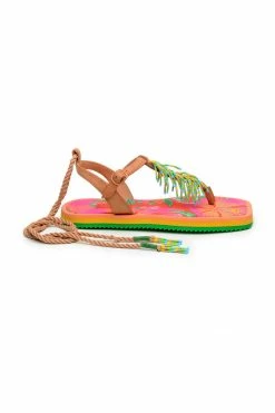 FARM RIO New In FLORAL PIETRA BEADED FLAT SANDAL
