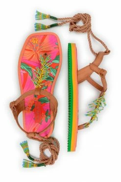FARM RIO New In FLORAL PIETRA BEADED FLAT SANDAL
