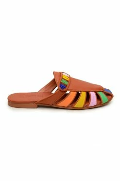 FARM RIO RUST RAINBOW BEADED MULE