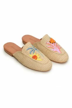FARM RIO TROPICAL RAFFIA MULE