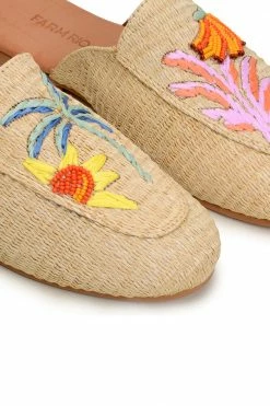 FARM RIO TROPICAL RAFFIA MULE
