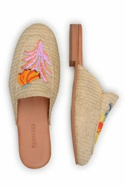 FARM RIO TROPICAL RAFFIA MULE