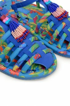 FARM RIO New In BLUE MACAW TUBE STRAP SANDAL