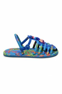 FARM RIO New In BLUE MACAW TUBE STRAP SANDAL