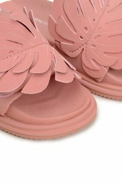 FARM RIO New In PALE PINK MONSTERA ANATOMIC SLIDE SANDAL