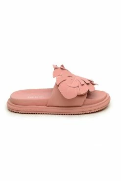 FARM RIO New In PALE PINK MONSTERA ANATOMIC SLIDE SANDAL
