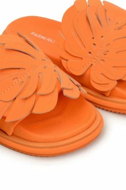 FARM RIO Accessories Orange Monstera Anatomic Slide Sandal