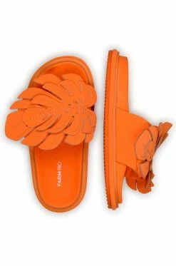 FARM RIO Accessories Orange Monstera Anatomic Slide Sandal