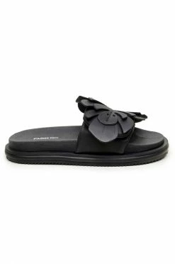 FARM RIO Accessories Black Monstera Anatomic Slide Sandal