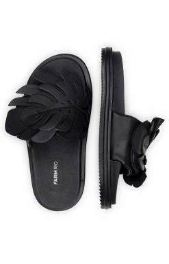 FARM RIO Accessories Black Monstera Anatomic Slide Sandal