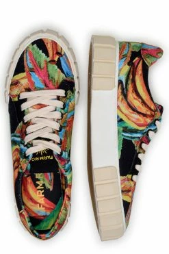 FARM RIO New In BLACK BANANA FLATFORM SNEAKER