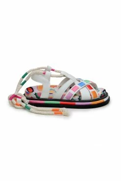 FARM RIO OFF WHITE SUNSET ANATOMIC SANDAL WITH BACK TIE
