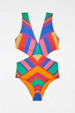 FARM RIO Most Loved Bruna Stripes One Piece Swimsuit