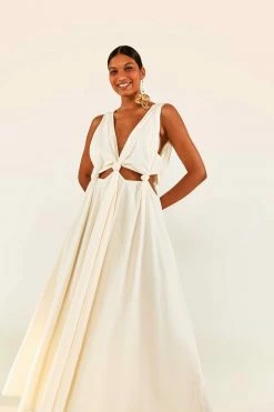 FARM RIO New In White Cut Out Midi Dress