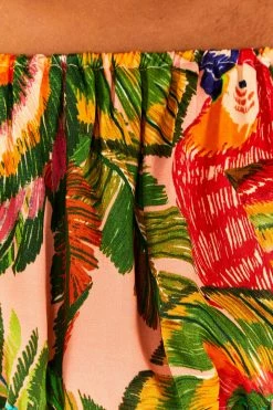 FARM RIO New In Macaw Leaves Off Shoulder Crop Top