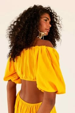 FARM RIO Yellow Knot Midi Dress New In