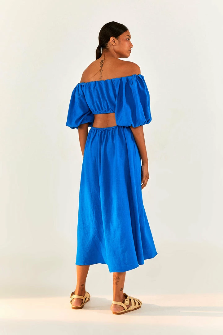 FARM RIO New In Blue Knot Midi Dress