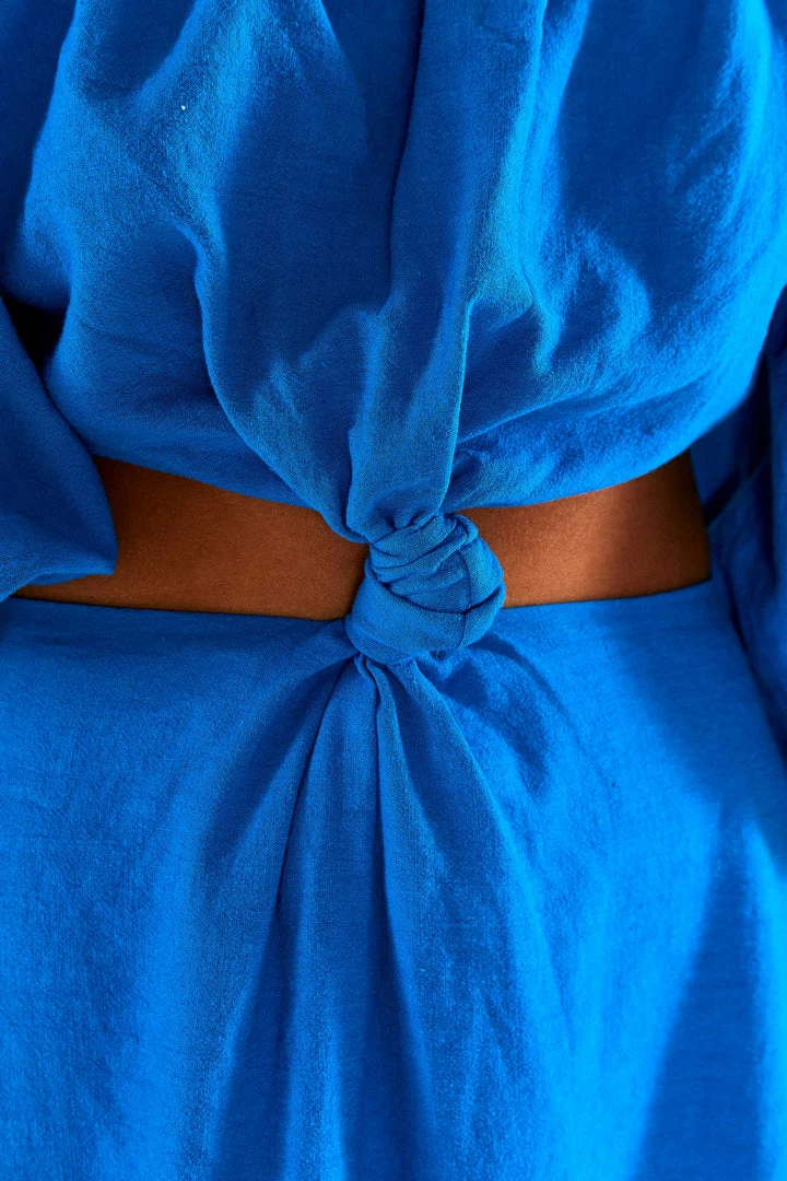 FARM RIO New In Blue Knot Midi Dress