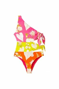FARM RIO Neon Garden One Piece Swimsuit