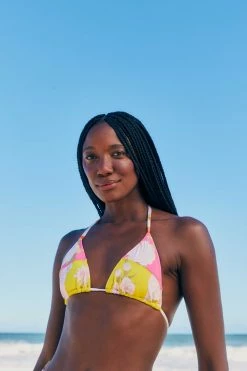 FARM RIO Neon Garden Triangle Bikini Top