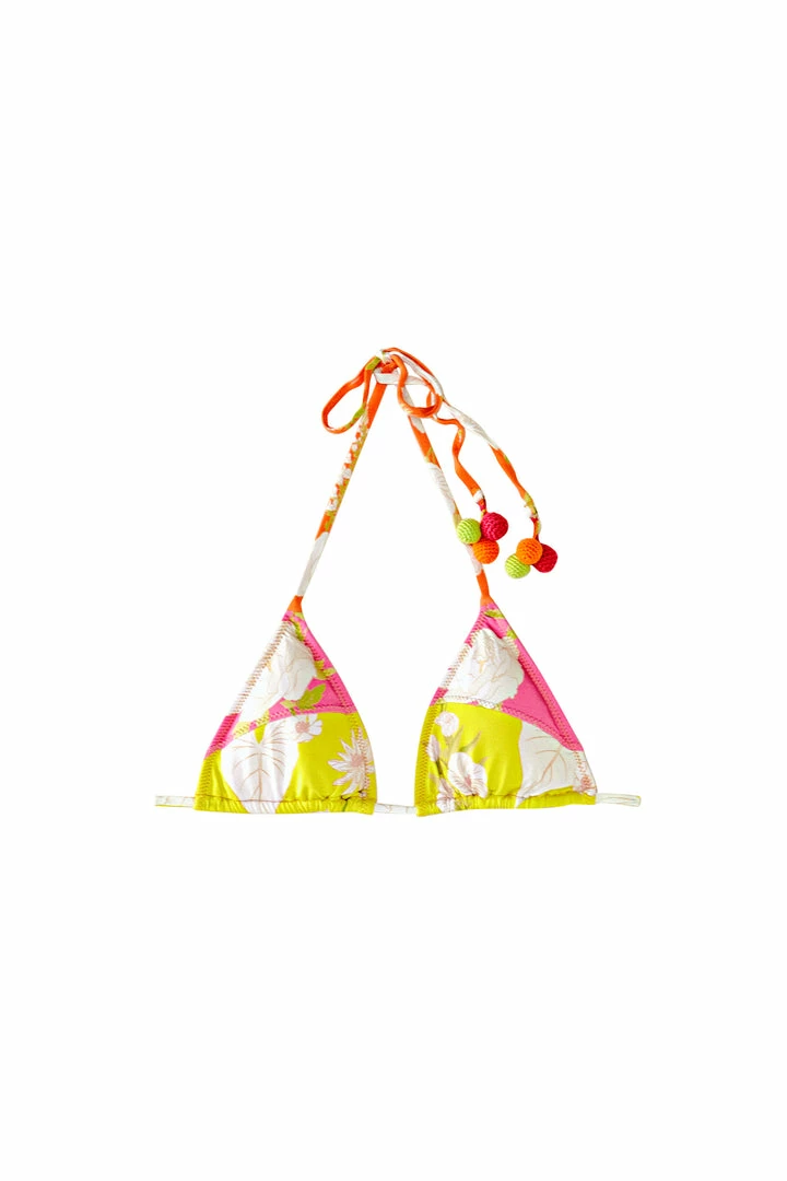FARM RIO Neon Garden Triangle Bikini Top