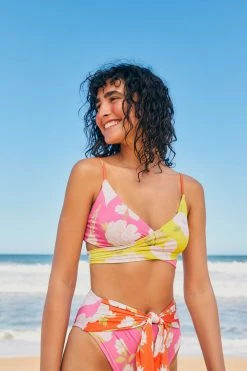 FARM RIO New In Neon Garden Bikini Top