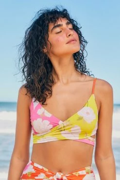 FARM RIO New In Neon Garden Bikini Top