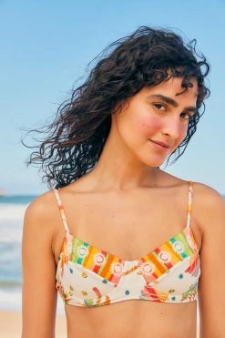 FARM RIO Rainbow Sunset Bikini Top New In