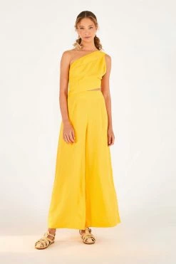 FARM RIO New In Yellow One Shoulder Jumpsuit