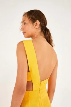 FARM RIO New In Yellow One Shoulder Jumpsuit